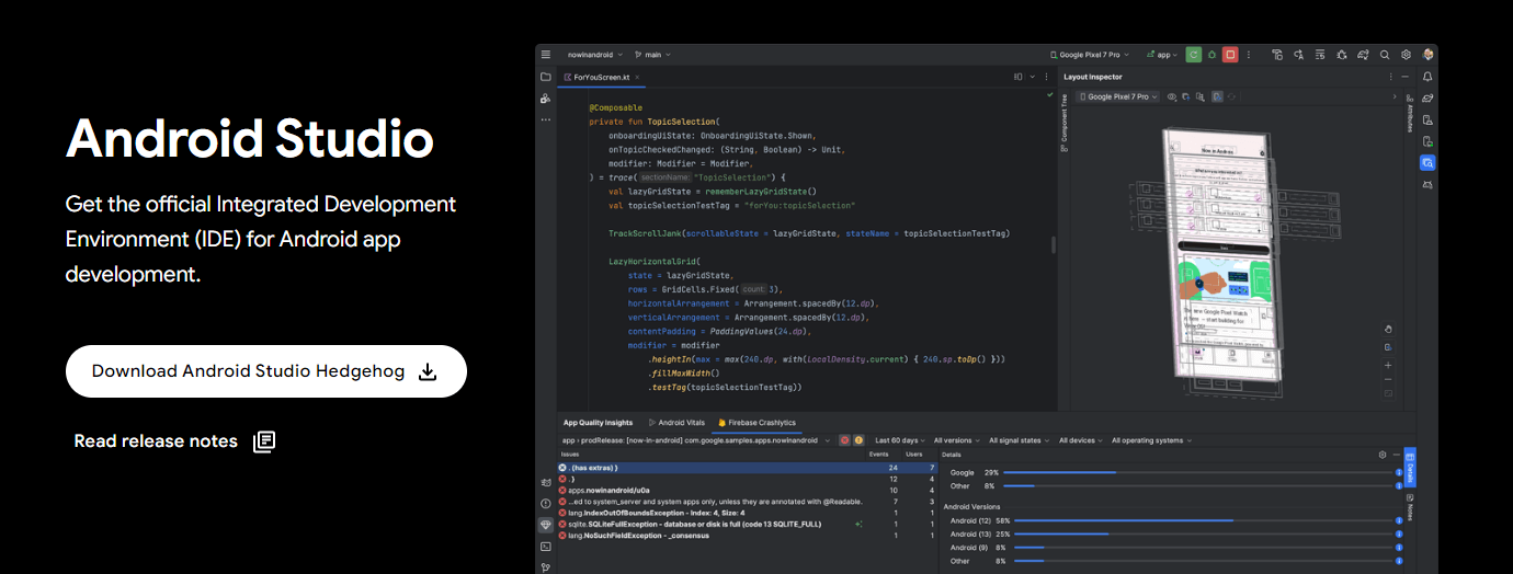 网页编辑工具Android Studio